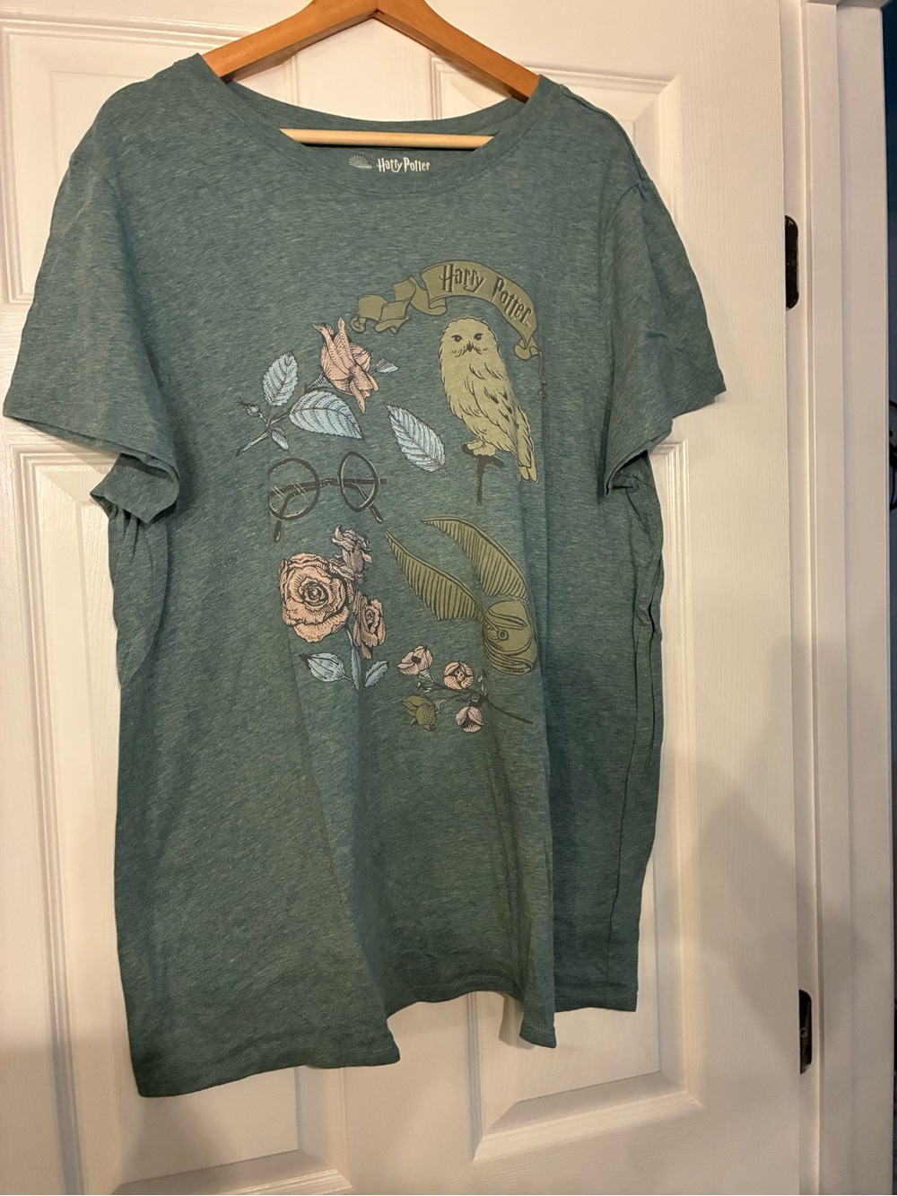 Warner Bros. Harry Potter Teal Green Graphic Short Sleeve Tee